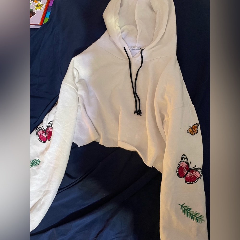 Cropped Butterfly Hoodie
